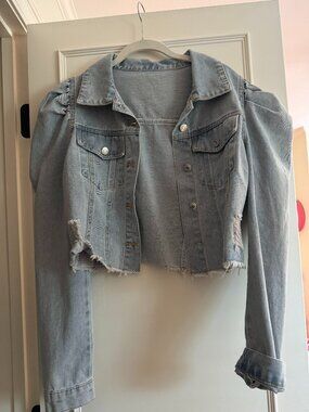 Ruffle jean jacket
